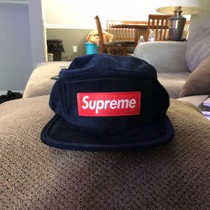 Black suede supreme hat
